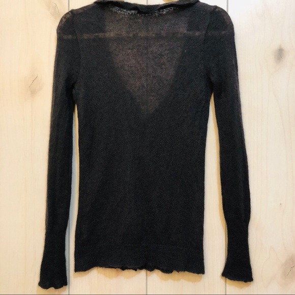 J. Crew Charcoal Ruffled Cardigan - Picture 2 of 5